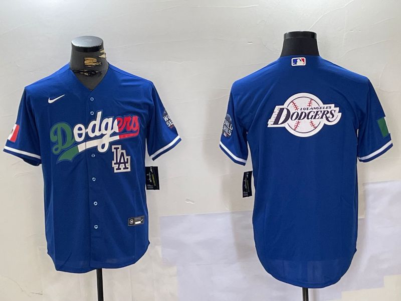 Men Los Angeles Dodgers Blank Blue Game 2024 Nike MLB Jersey style 10159